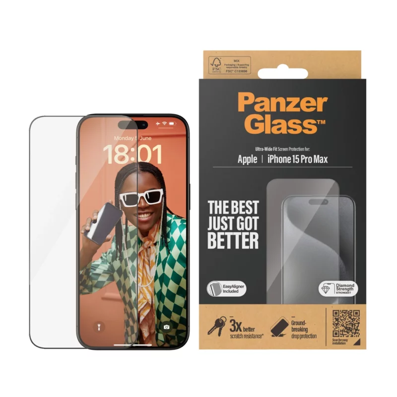 PROTECTEUR D'ÉCRAN PANZERGLASS® IPHONE 15 PRO MAX