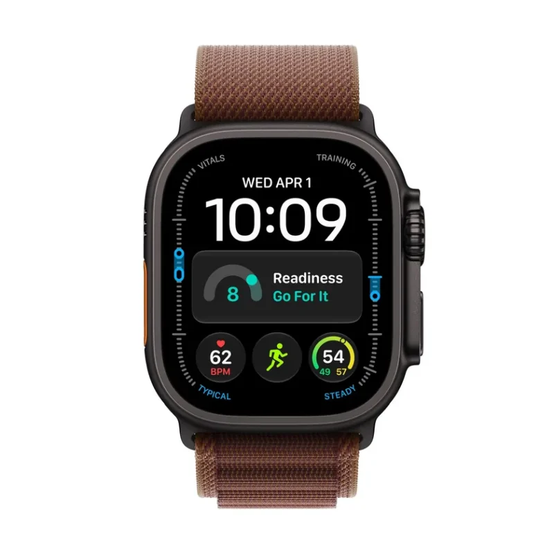 Apple Watch Ultra 4 GPS + Cellular 49 mm Titane noir avec Boucle Alpine bordeaux — M